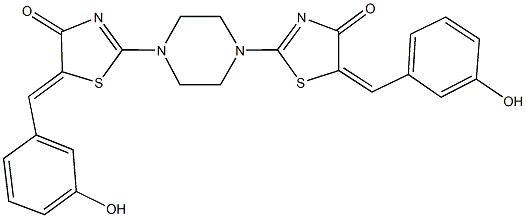 300560-17-2 5-(3-hydroxybenzylidene)-2-{4-[5-(3-hydroxybenzylidene)-4-oxo-4,5-dihydro-1,3-thiazol-2-yl]-1-piperazinyl}-1,3-thiazol-4(5H)-one
