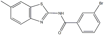 3-bromo-N-(6-methyl-1,3-benzothiazol-2-yl)benzamide,300569-88-4,结构式