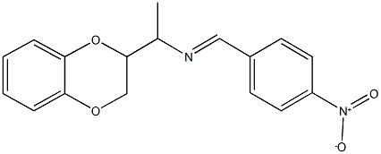 1-(2,3-dihydro-1,4-benzodioxin-2-yl)-N-(4-nitrobenzylidene)ethanamine Struktur