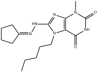 8-(2-cyclopentylidenehydrazino)-3-methyl-7-pentyl-3,7-dihydro-1H-purine-2,6-dione 结构式