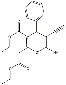 ethyl 6-amino-5-cyano-2-(2-ethoxy-2-oxoethyl)-4-(3-pyridinyl)-4H-pyran-3-carboxylate Structure