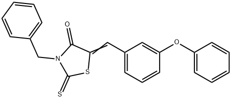 3-benzyl-5-(3-phenoxybenzylidene)-2-thioxo-1,3-thiazolidin-4-one Struktur