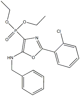diethyl 5-(benzylamino)-2-(2-chlorophenyl)-1,3-oxazol-4-ylphosphonate 结构式