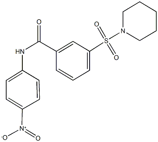 N-{4-nitrophenyl}-3-(1-piperidinylsulfonyl)benzamide Struktur