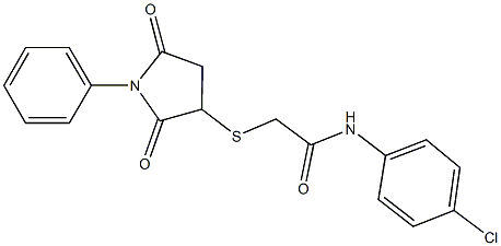 N-(4-chlorophenyl)-2-[(2,5-dioxo-1-phenylpyrrolidin-3-yl)sulfanyl]acetamide Struktur