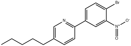 2-{4-bromo-3-nitrophenyl}-5-pentylpyridine Structure