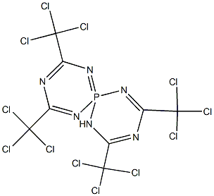 2,4,8,10-tetrakis(trichloromethyl)-1,3,5,7,9,11-hexaaza-6lambda~5~-phosphaspiro[5.5]undeca-1,3,5,7,9-pentaene 结构式