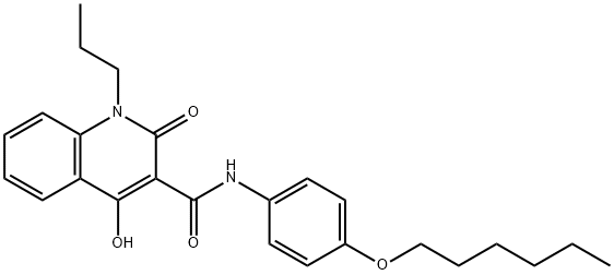 N-[4-(hexyloxy)phenyl]-4-hydroxy-2-oxo-1-propyl-1,2-dihydro-3-quinolinecarboxamide,300716-07-8,结构式