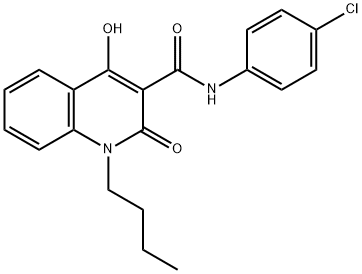 1-butyl-N-(4-chlorophenyl)-4-hydroxy-2-oxo-1,2-dihydroquinoline-3-carboxamide Struktur