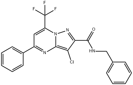 3-chloro-5-phenyl-N-(phenylmethyl)-7-(trifluoromethyl)pyrazolo[1,5-a]pyrimidine-2-carboxamide|