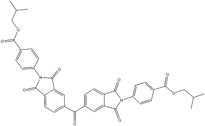 isobutyl 4-[5-({2-[4-(isobutoxycarbonyl)phenyl]-1,3-dioxo-2,3-dihydro-1H-isoindol-5-yl}carbonyl)-1,3-dioxo-1,3-dihydro-2H-isoindol-2-yl]benzoate 结构式