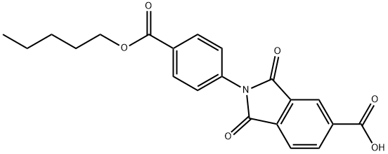 1,3-dioxo-2-{4-[(pentyloxy)carbonyl]phenyl}-5-isoindolinecarboxylic acid Structure