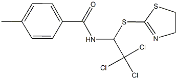 4-methyl-N-[2,2,2-trichloro-1-(4,5-dihydro-1,3-thiazol-2-ylsulfanyl)ethyl]benzamide 结构式