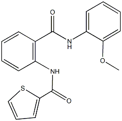 N-{2-[(2-methoxyanilino)carbonyl]phenyl}-2-thiophenecarboxamide Struktur