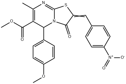 methyl 2-{4-nitrobenzylidene}-5-(4-methoxyphenyl)-7-methyl-3-oxo-2,3-dihydro-5H-[1,3]thiazolo[3,2-a]pyrimidine-6-carboxylate Structure