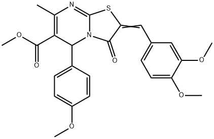 methyl 2-(3,4-dimethoxybenzylidene)-5-(4-methoxyphenyl)-7-methyl-3-oxo-2,3-dihydro-5H-[1,3]thiazolo[3,2-a]pyrimidine-6-carboxylate|