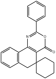 2-phenyl-5,6-dihydrospiro(4H-naphtho[1,2-d][1,3]oxazine-5,1'-cyclohexane)-4-one Struktur