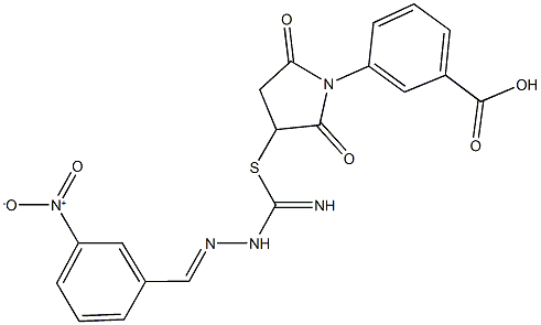 3-(3-{[(2-{3-nitrobenzylidene}hydrazino)(imino)methyl]sulfanyl}-2,5-dioxo-1-pyrrolidinyl)benzoic acid 结构式