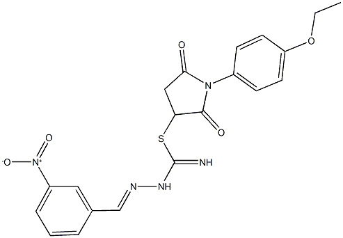 1-(4-ethoxyphenyl)-2,5-dioxo-3-pyrrolidinyl 2-{3-nitrobenzylidene}hydrazinecarbimidothioate Struktur