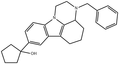 1-(3-benzyl-2,3,3a,4,5,6-hexahydro-1H-pyrazino[3,2,1-jk]carbazol-8-yl)cyclopentanol,300801-33-6,结构式