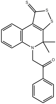 2-(4,4-dimethyl-1-thioxo-1,4-dihydro-5H-[1,2]dithiolo[3,4-c]quinolin-5-yl)-1-phenylethanone Structure