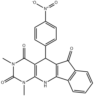 300803-80-9 5-{4-nitrophenyl}-1,3-dimethyl-5,11-dihydro-1H-indeno[2',1':5,6]pyrido[2,3-d]pyrimidine-2,4,6(3H)-trione