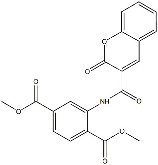 dimethyl 2-{[(2-oxo-2H-chromen-3-yl)carbonyl]amino}terephthalate Structure