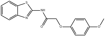 N-(1,3-benzothiazol-2-yl)-2-(4-methoxyphenoxy)acetamide 结构式