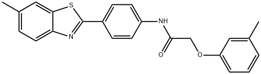 N-[4-(6-methyl-1,3-benzothiazol-2-yl)phenyl]-2-(3-methylphenoxy)acetamide Structure