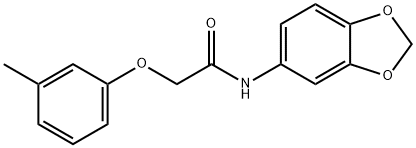 N-(1,3-benzodioxol-5-yl)-2-(3-methylphenoxy)acetamide Struktur