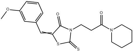 5-(3-methoxybenzylidene)-3-[3-oxo-3-(1-piperidinyl)propyl]-2-thioxo-1,3-thiazolidin-4-one Structure