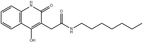 N-heptyl-2-(4-hydroxy-2-oxo-1,2-dihydro-3-quinolinyl)acetamide Struktur