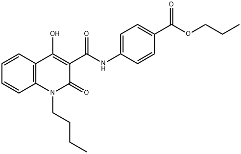 propyl 4-{[(1-butyl-4-hydroxy-2-oxo-1,2-dihydroquinolin-3-yl)carbonyl]amino}benzoate|