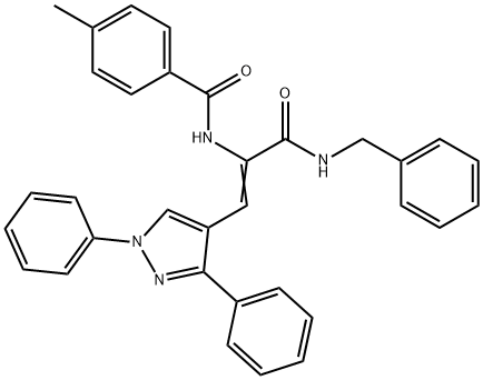 N-[1-[(benzylamino)carbonyl]-2-(1,3-diphenyl-1H-pyrazol-4-yl)vinyl]-4-methylbenzamide Structure