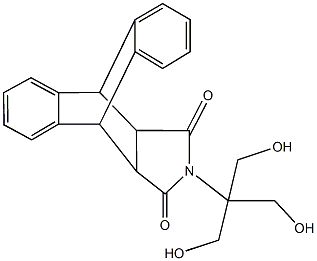 13-[2-hydroxy-1,1-bis(hydroxymethyl)ethyl]-9,10-dihydro-9,10-[3,4]pyrrolidinoanthracene-12,14-dione 化学構造式