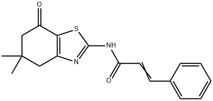 N-(5,5-dimethyl-7-oxo-4,5,6,7-tetrahydro-1,3-benzothiazol-2-yl)-3-phenylacrylamide 结构式