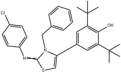 4-{3-benzyl-2-[(4-chlorophenyl)imino]-2,3-dihydro-1,3-thiazol-4-yl}-2,6-ditert-butylphenol,300852-03-3,结构式