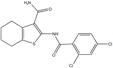 2-[(2,4-dichlorobenzoyl)amino]-4,5,6,7-tetrahydro-1-benzothiophene-3-carboxamide Struktur