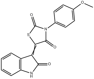 3-(4-methoxyphenyl)-5-(2-oxo-1,2-dihydro-3H-indol-3-ylidene)-1,3-thiazolidine-2,4-dione Structure