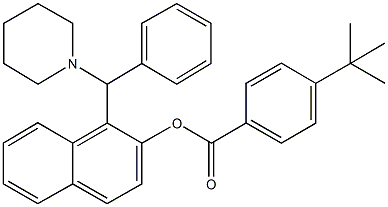 1-[phenyl(1-piperidinyl)methyl]-2-naphthyl 4-tert-butylbenzoate 化学構造式
