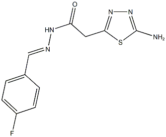 2-(5-amino-1,3,4-thiadiazol-2-yl)-N'-(4-fluorobenzylidene)acetohydrazide Struktur