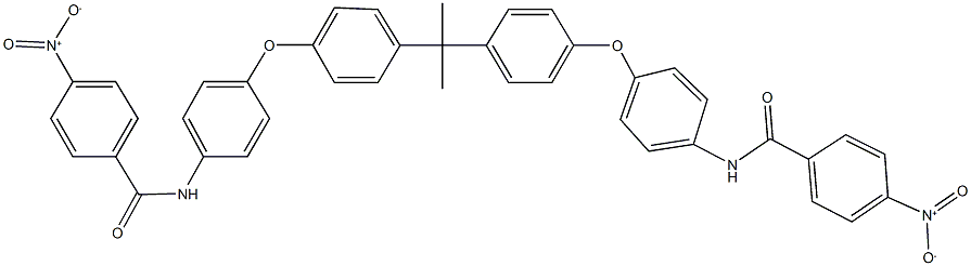 4-nitro-N-{4-[4-(1-{4-[4-({4-nitrobenzoyl}amino)phenoxy]phenyl}-1-methylethyl)phenoxy]phenyl}benzamide Struktur