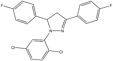 1-(2,5-dichlorophenyl)-3,5-bis(4-fluorophenyl)-4,5-dihydro-1H-pyrazole 化学構造式