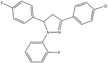 3-(4-chlorophenyl)-1-(2-fluorophenyl)-5-(4-fluorophenyl)-4,5-dihydro-1H-pyrazole Struktur