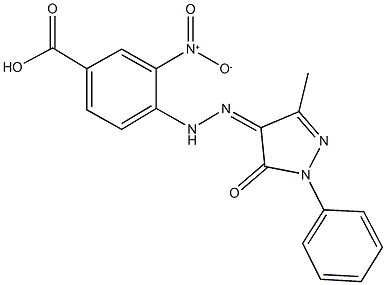 3-nitro-4-[2-(3-methyl-5-oxo-1-phenyl-1,5-dihydro-4H-pyrazol-4-ylidene)hydrazino]benzoic acid Structure