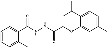 N'-[(2-isopropyl-5-methylphenoxy)acetyl]-2-methylbenzohydrazide,301224-87-3,结构式