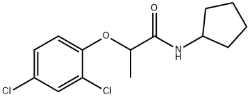 N-cyclopentyl-2-(2,4-dichlorophenoxy)propanamide 化学構造式