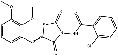 301229-57-2 2-chloro-N-[5-(2,3-dimethoxybenzylidene)-4-oxo-2-thioxo-1,3-thiazolidin-3-yl]benzamide