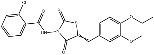 2-chloro-N-[5-(4-ethoxy-3-methoxybenzylidene)-4-oxo-2-thioxo-1,3-thiazolidin-3-yl]benzamide|