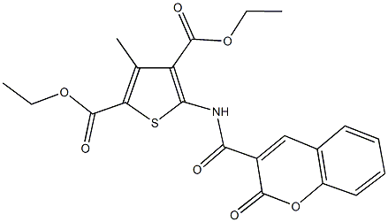 diethyl 3-methyl-5-{[(2-oxo-2H-chromen-3-yl)carbonyl]amino}-2,4-thiophenedicarboxylate,301304-82-5,结构式